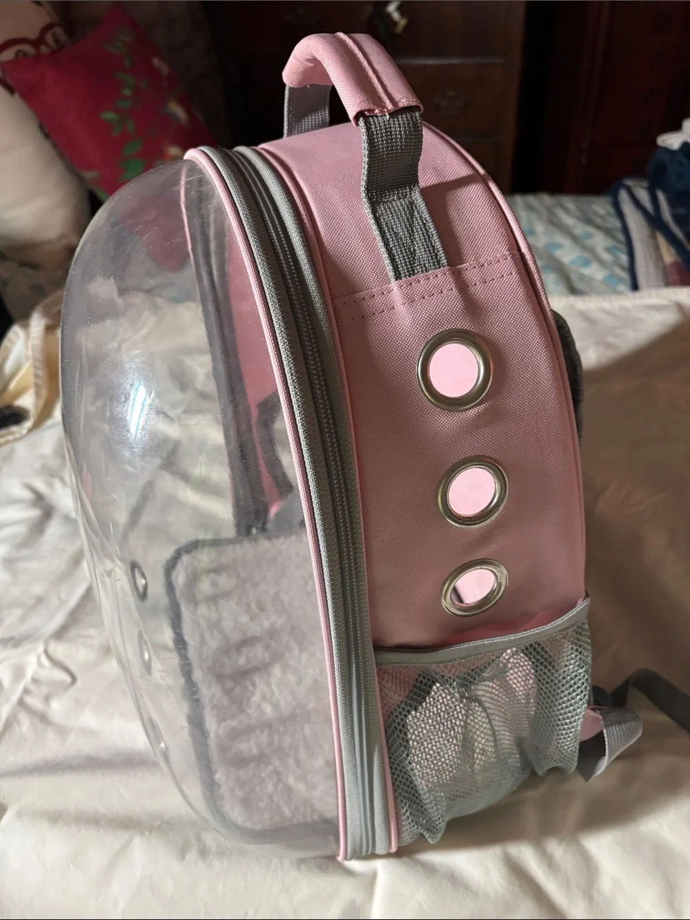 Pink Transparent Bubble Backpack Pet Carrier